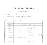 신용보증대출통지서 (거래현황표)